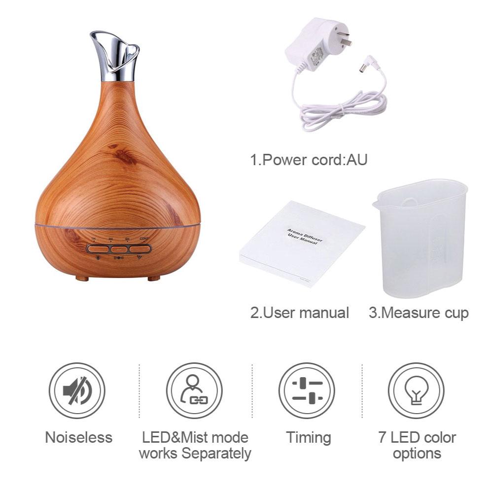Essential Oil Aroma Diffuser Tulip Light Wood -Ultrasonic Mist