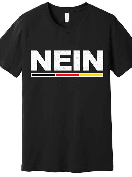 "Nein Germany Oktoberfest Graphic T-Shirt for Men - Fun Black Short Sleeve Tee"