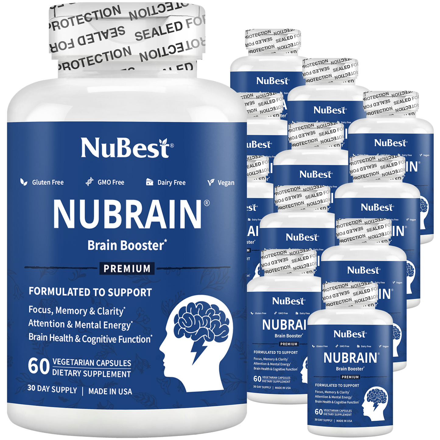 NuBrain – Advanced Brain Support for Focus & Clarity, 60 Vegan